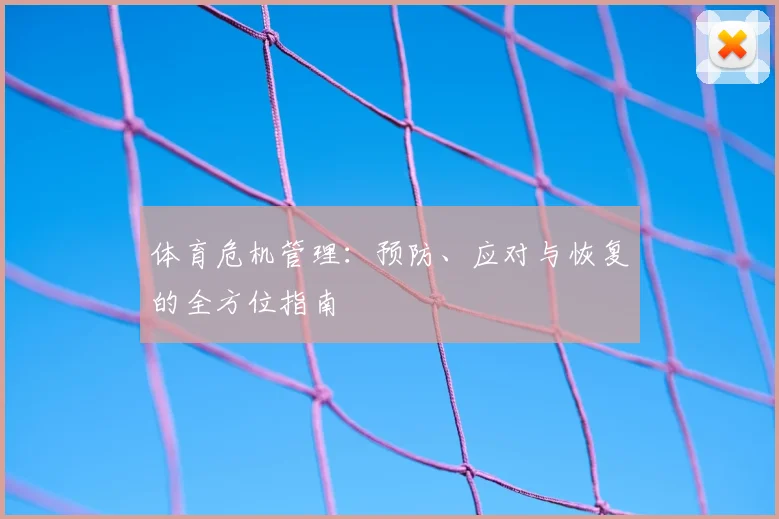 体育危机管理：预防、应对与恢复的全方位指南